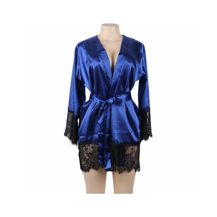 Blauer Seidengerechtigkeitskimono