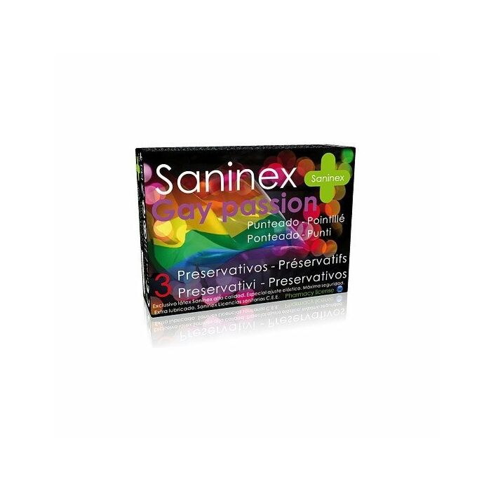Saninex Kondome Homosexuell Leidenschaft punktiert 3 Einheiten
