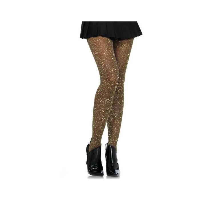 Leg Avenue Lurex Strumpfhosen schwarz / Gol