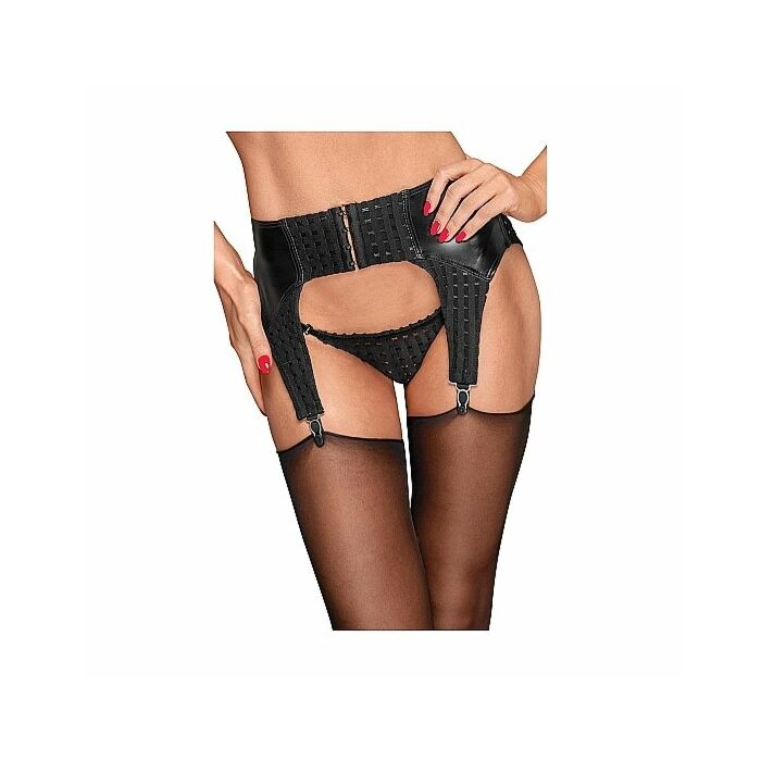 Karierter Strumpfgürtel Wetlook - schwarz