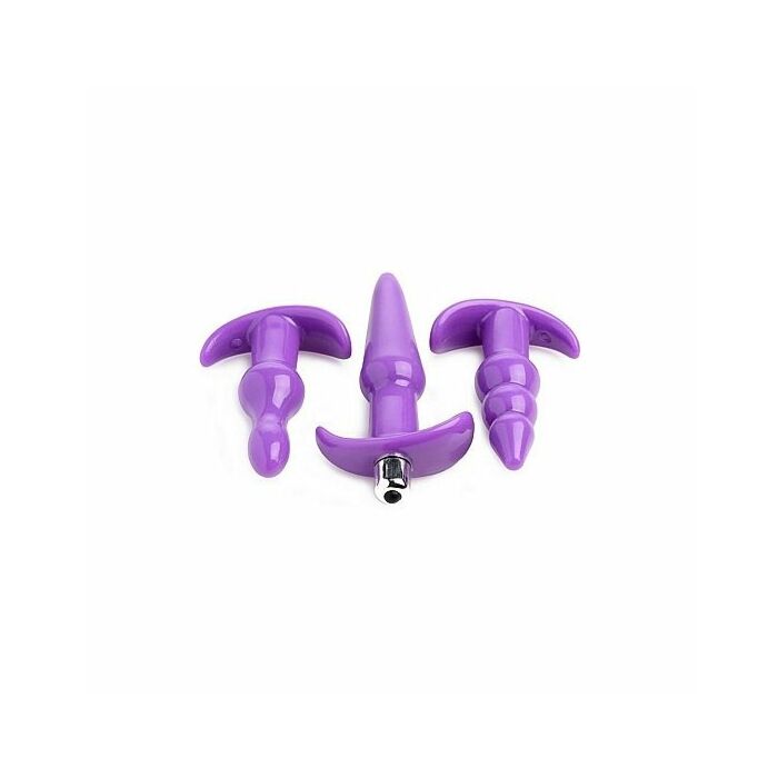4 Stück vibrierendes Anal Plug Set - lila