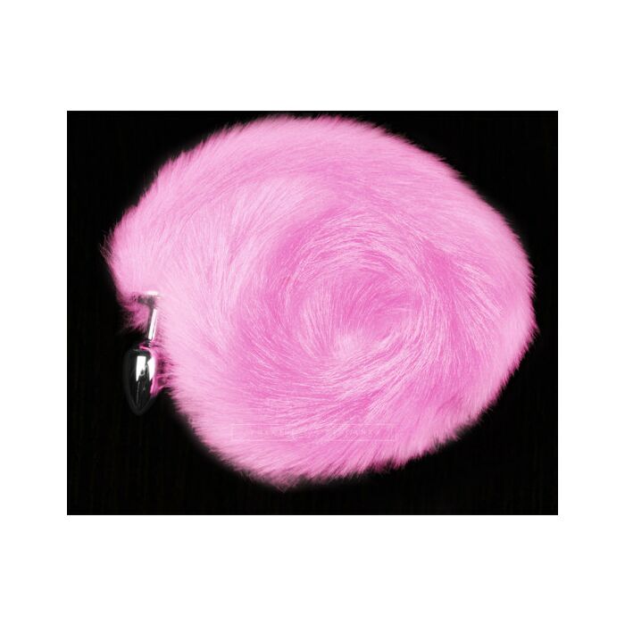 Silberner Stecker mit Schwanz - pink