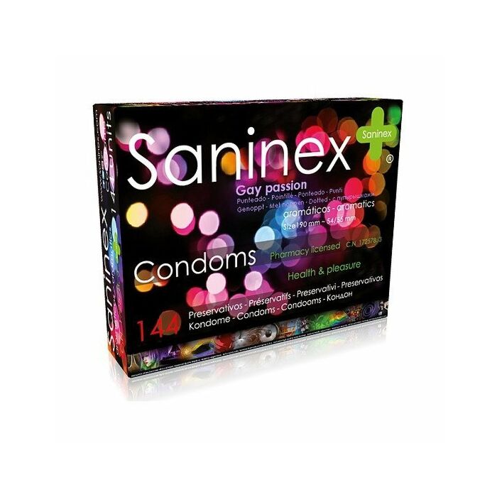Saninex Kondome Homosexuell Leidenschaft punktiert 144 Einheiten