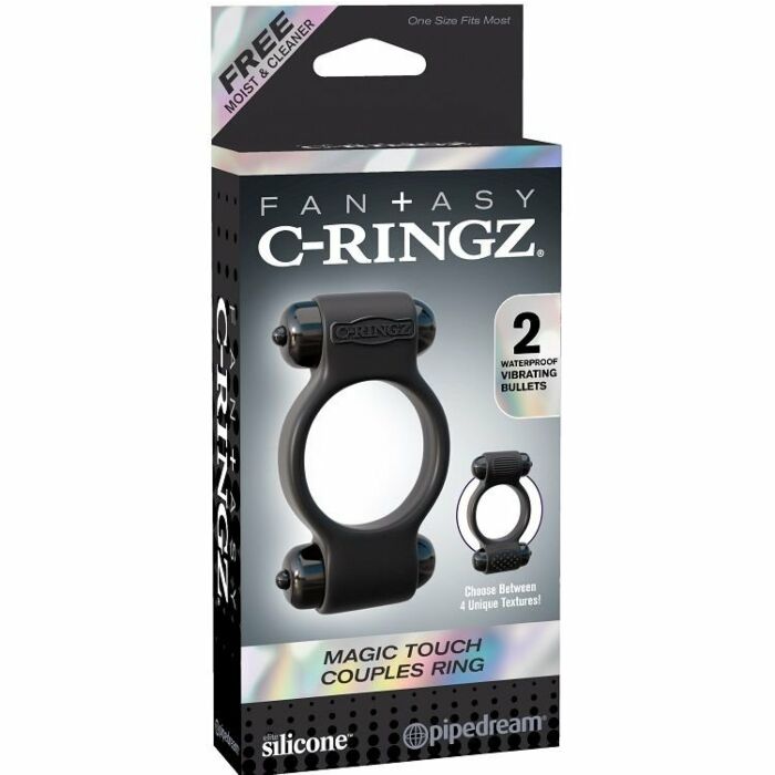 Fantasie c-Ring Doppel-Ring s magic schwarz Silikon-Vibrator