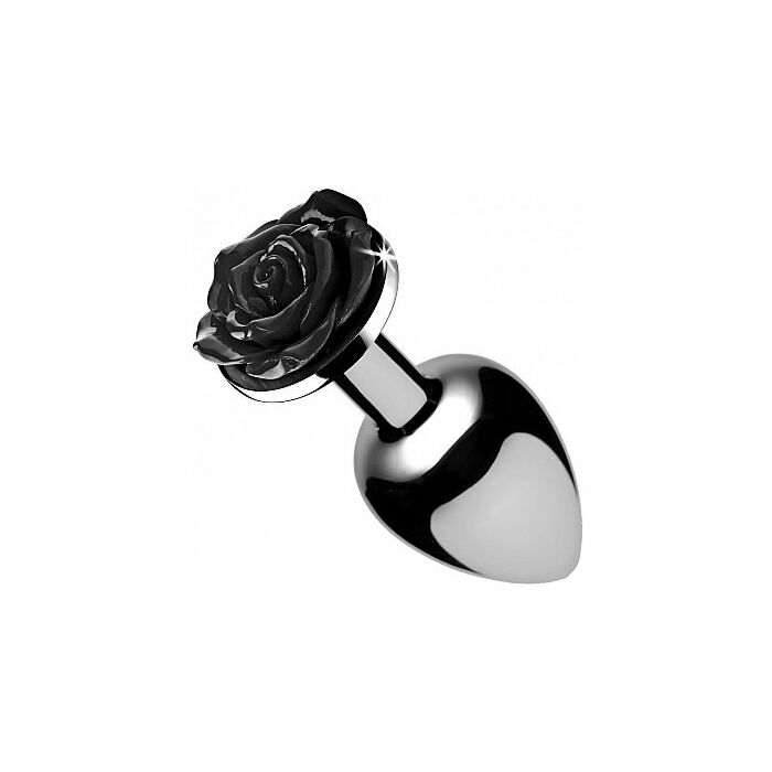 Black Rose Butt Plug - klein - schwarz
