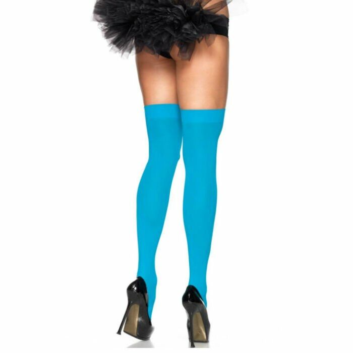 Leg Avenue blau Nylon Strumpfhosen Neon undurchsichtigen