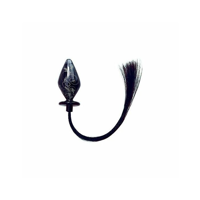 Glas Pferdeschwanz Butt Plug - groß