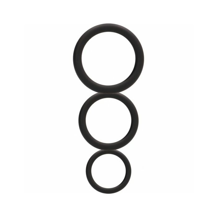 Rundes Penisring-Set - schwarz