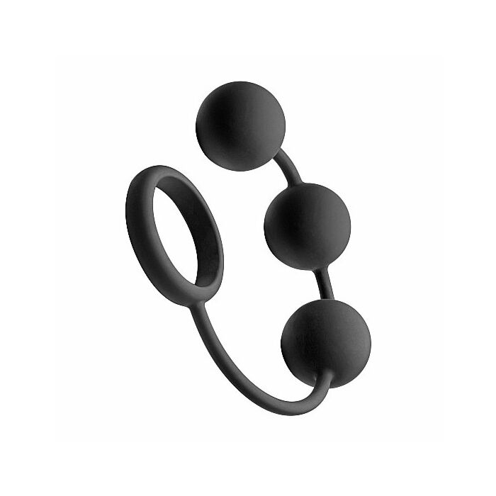 Silikon Penisring mit 3 gewichteten Kugeln