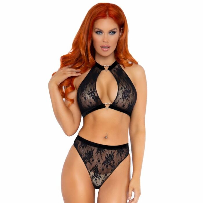 Leg Avenue Set zweiteilig Höschen und Top Neckholder schwarz s / m