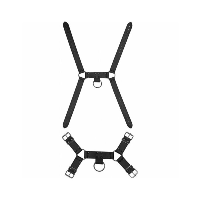 Autsch! Schädel und Knochen - männliches Geschirr mit Stacheln - schwarz