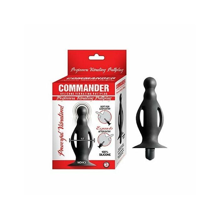Commander - Anfänger - vibrierender Buttplug - schwarz