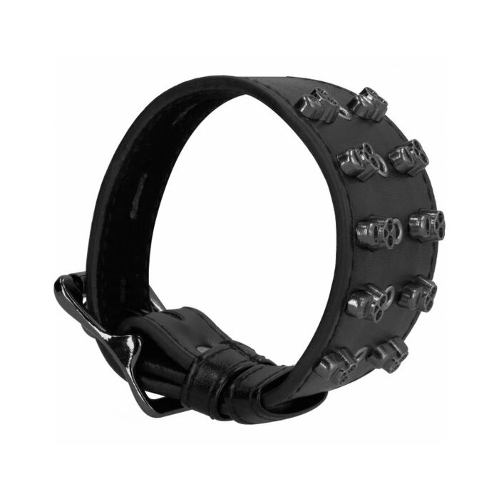 Autsch! Schädel und Knochen. Armband mit Spikes schwarz mod ii