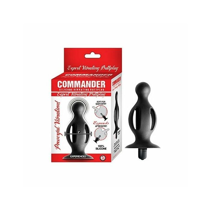 Commander - Experte - vibrierender Buttplug - schwarz