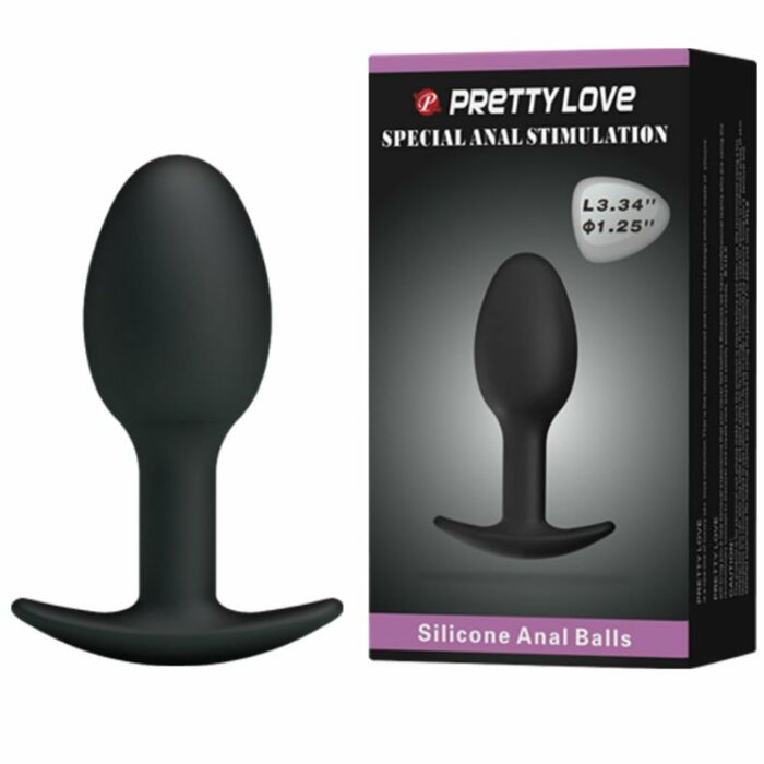 Hübsche Liebe ergonomisches Silikon Anal Plug Anker Design 6,5 cm schwarz