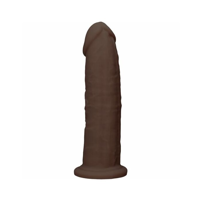 Silikondildo ohne Kugeln - 22,8cm - braun