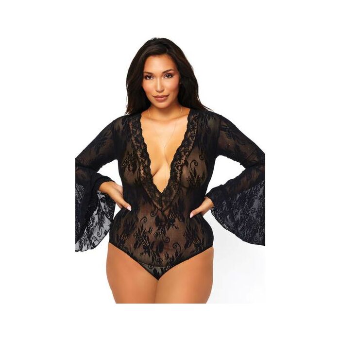 Leg Avenue Glockenärmel Bodysuit plus Größe