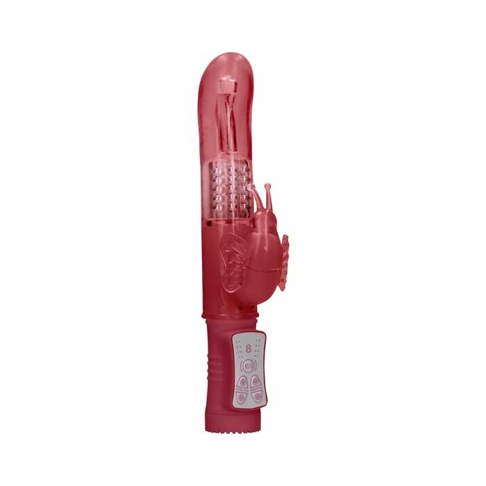 Rotierender Perlenschmetterlingsvibrator - rot