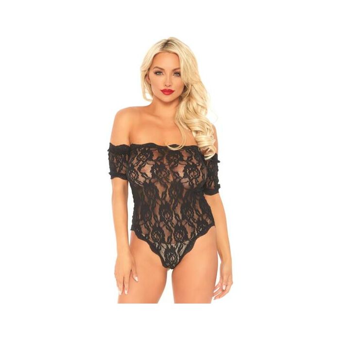 Blumenspitze Teddy Body - schwarz