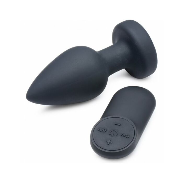 Silikon vibrierender Anal Plug-Medium-Schwarz