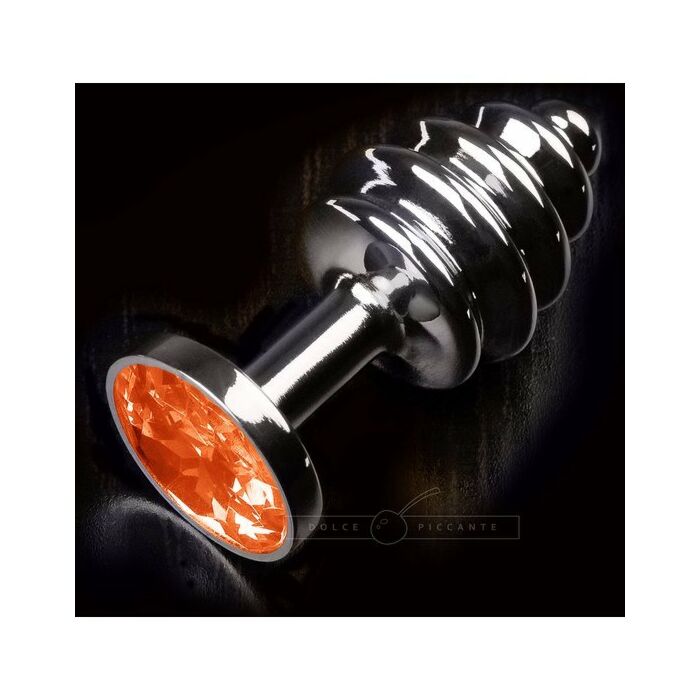 Schmuck gerippt silber orange