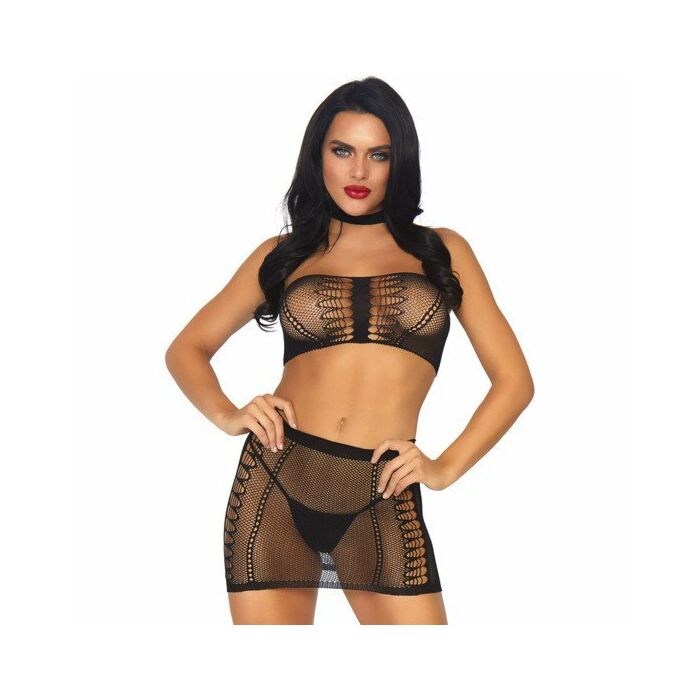 Leg Avenue 2 Stück Set Top und Rock OS