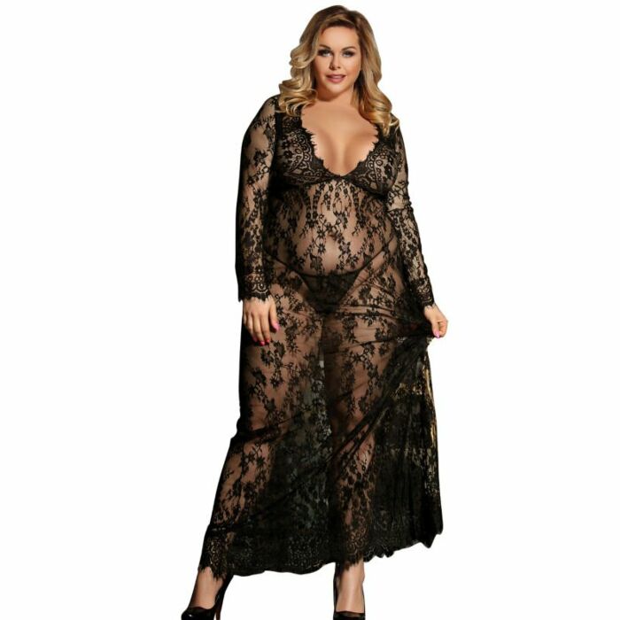 Subblime Queen plus langärmliges langes Kleid