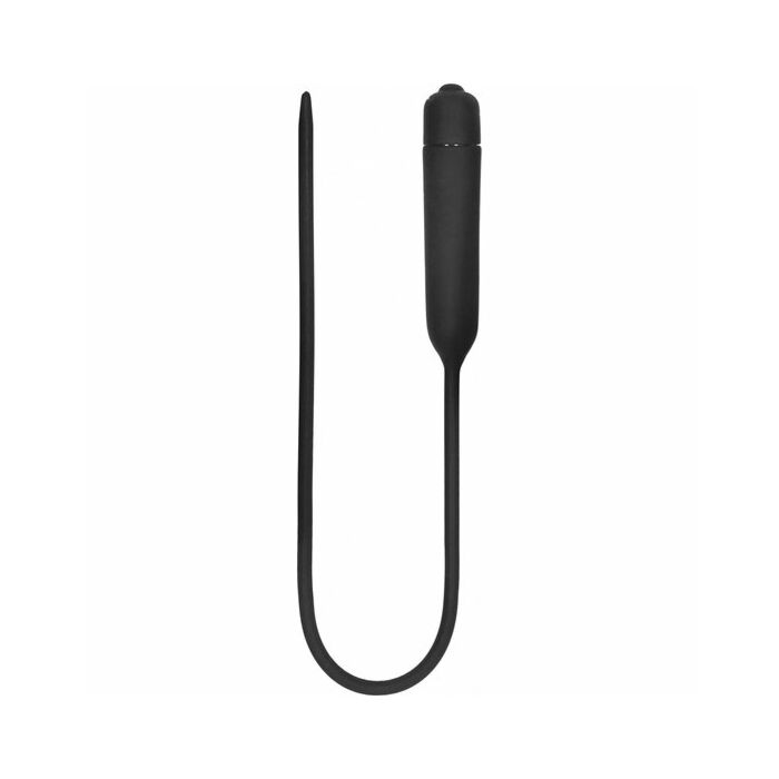 Silikon vibrierender Kugelstopfen extra lang schwarz