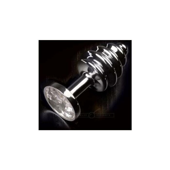 analplug gerippt Silberschmuck / Diamant