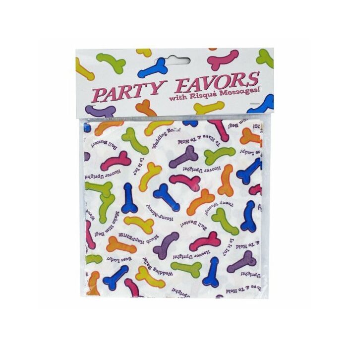 Pack 6 Papierservietten mit Penisse