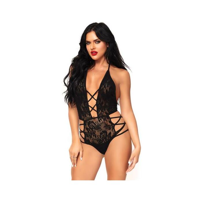 Leg Avenue Riemchen Neckholder Spitze Teddy eine Größe