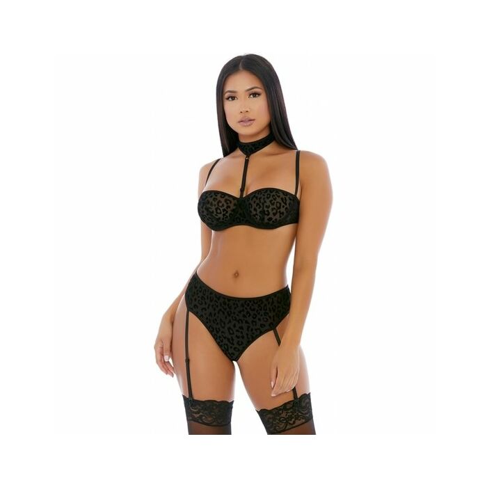 Schwarz auf dem Prowsl Choker Dessous Set