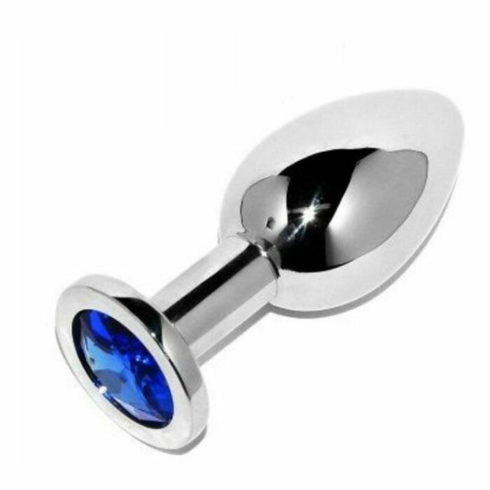 Metalhard Anal Plug Diamantblau klein 5,71cm