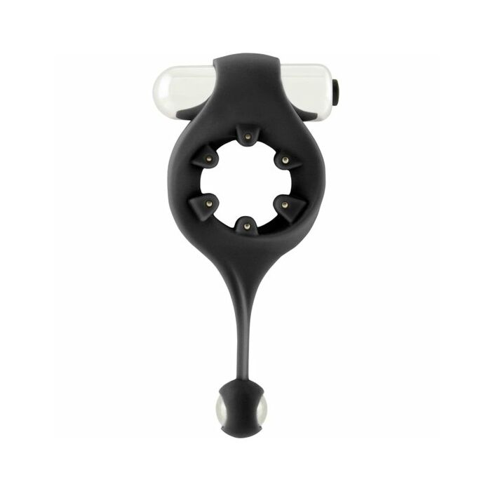 Infinity - vibrierender Cockring mit baumelnder Kugel - schwarz