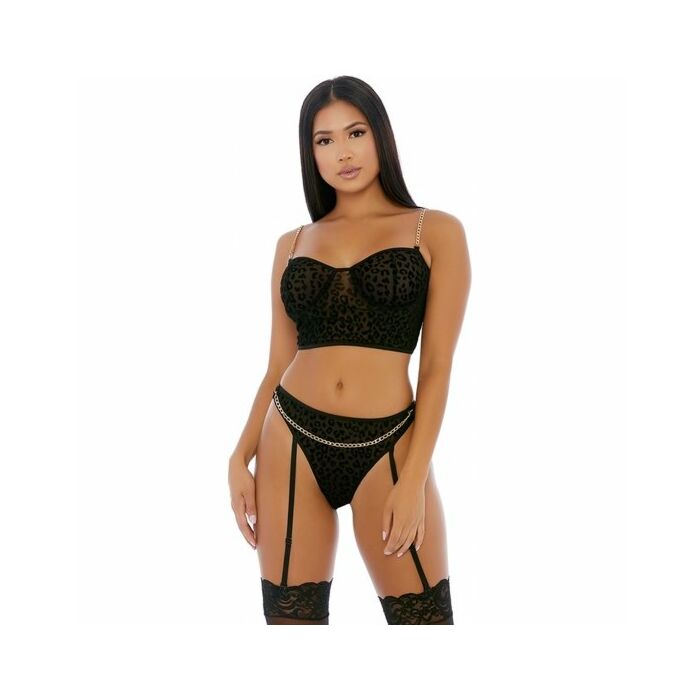 Kette mich an Bustier Set Negro