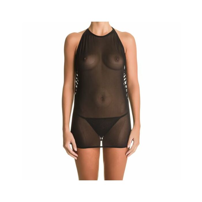 Schwarzes Taipei Minikleid