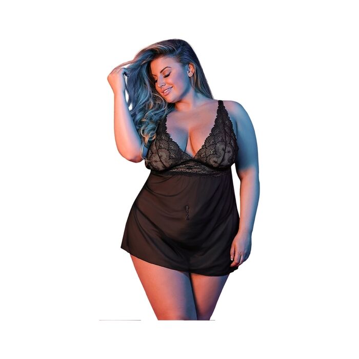 Sexytime - v zurück Nachthemd - schwarz