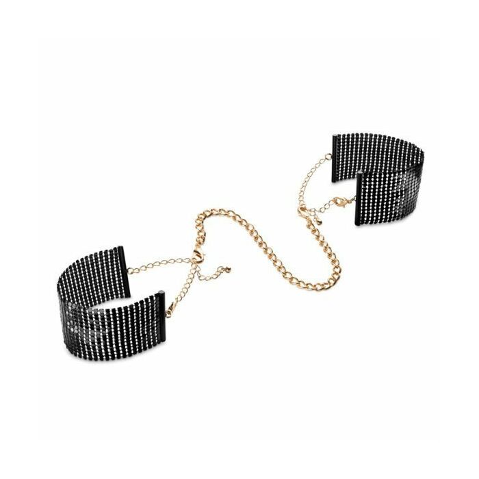 Schwarze Metallnetz-Handschellen Nightshade