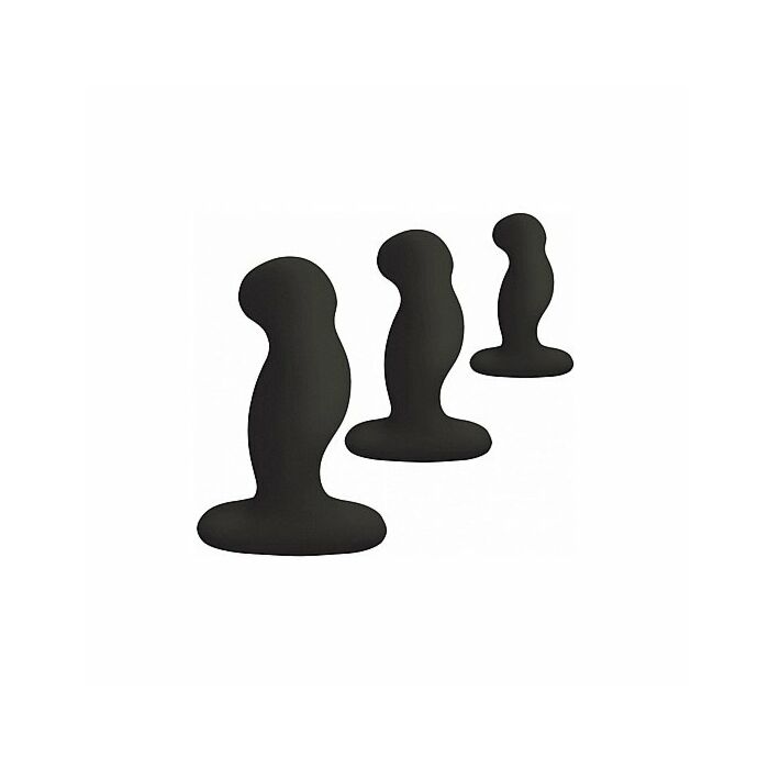 Anal Starter Kit 3 solide Sillicon Analplugs - schwarz