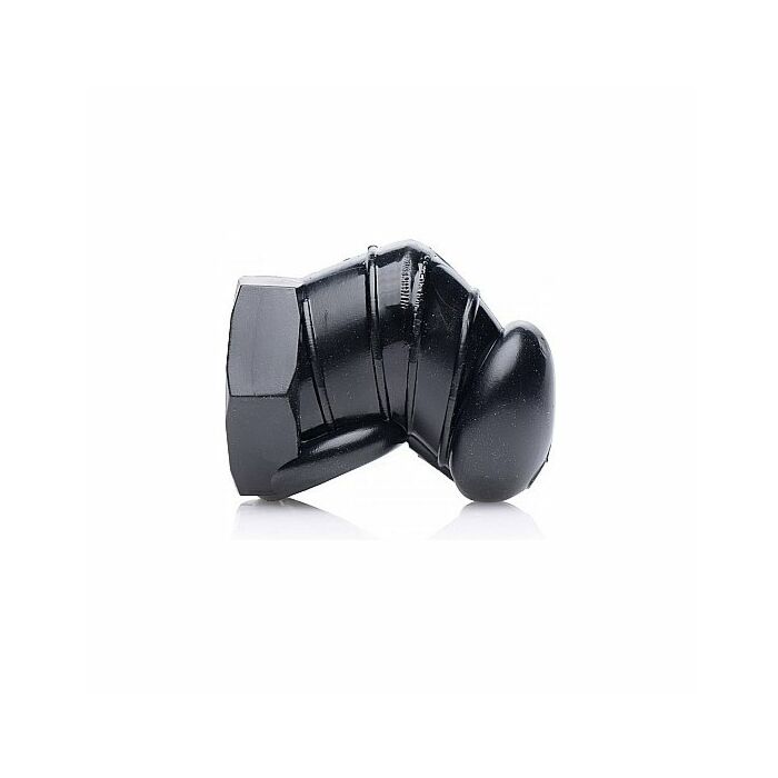 Schwarzer Keuschheitskäfig mit Noppen