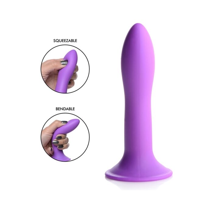 Pressbarer schlanker Silikondildo - lila