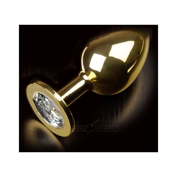 Langer goldener Stecker - Kristalledelstein