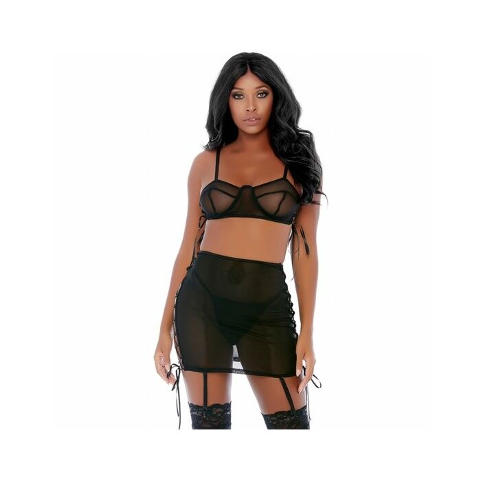 Ring es auf Chemise Conjunto Negro