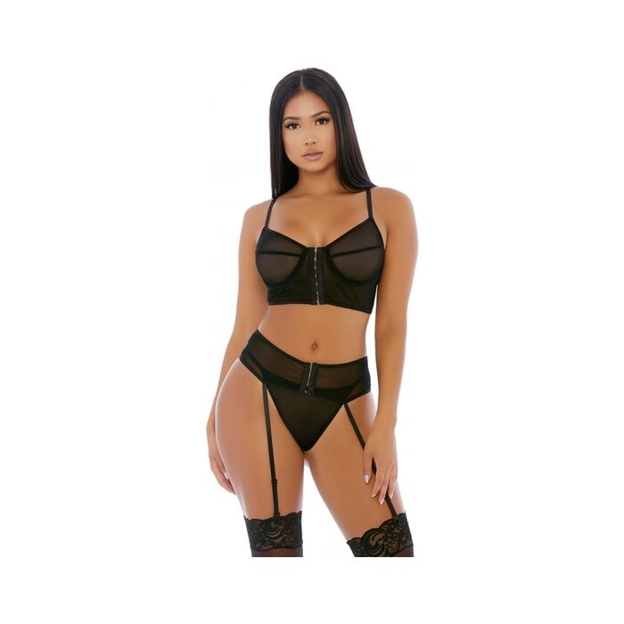 Holen Sie sich die Haken Dessous Conjunto Negro