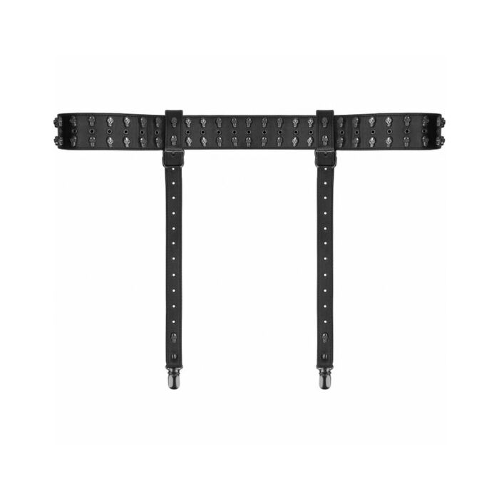 Autsch! Schädel und Knochen - Strumpfgürtel mit Schädeln - schwarz