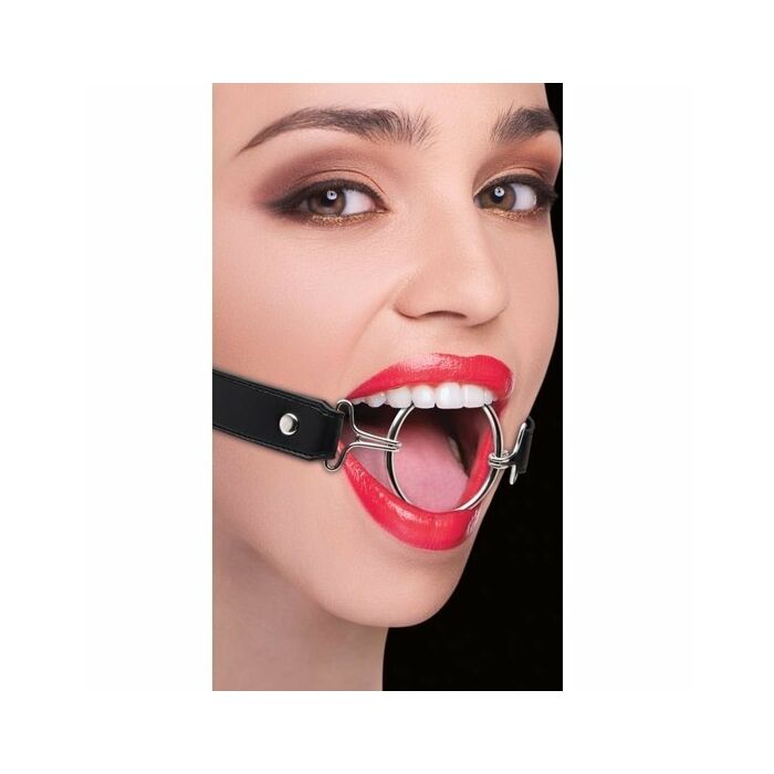 Knebel Schwarzes Leder XL