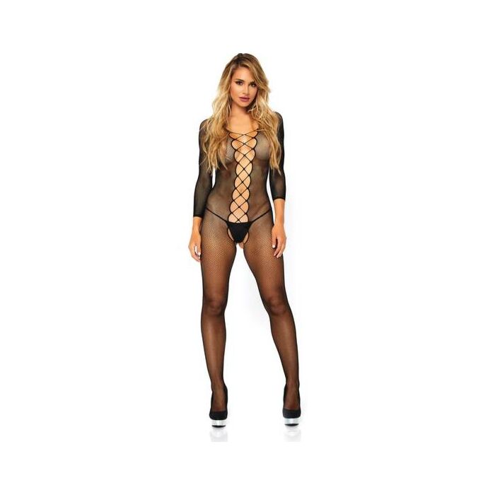 Leg Avenue nahtlose undurchsichtige Bodystocking eine Größe