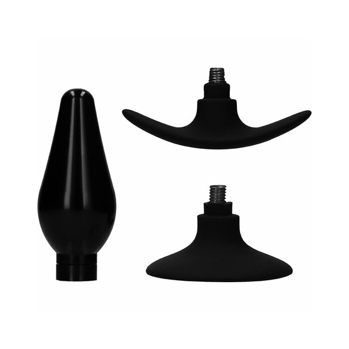 Austauschbarer Butt Plug Set - spitz mittel - schwarz