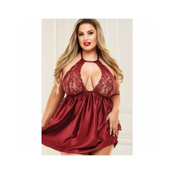 Sexy Spitze Babydoll Set rot