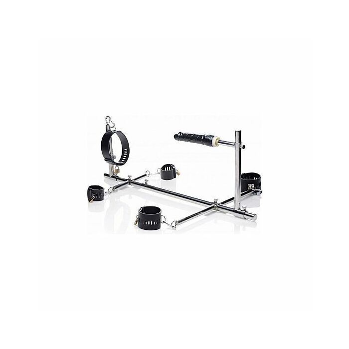 Eingesperrter Metallstapel mit Dildo - Schwarz